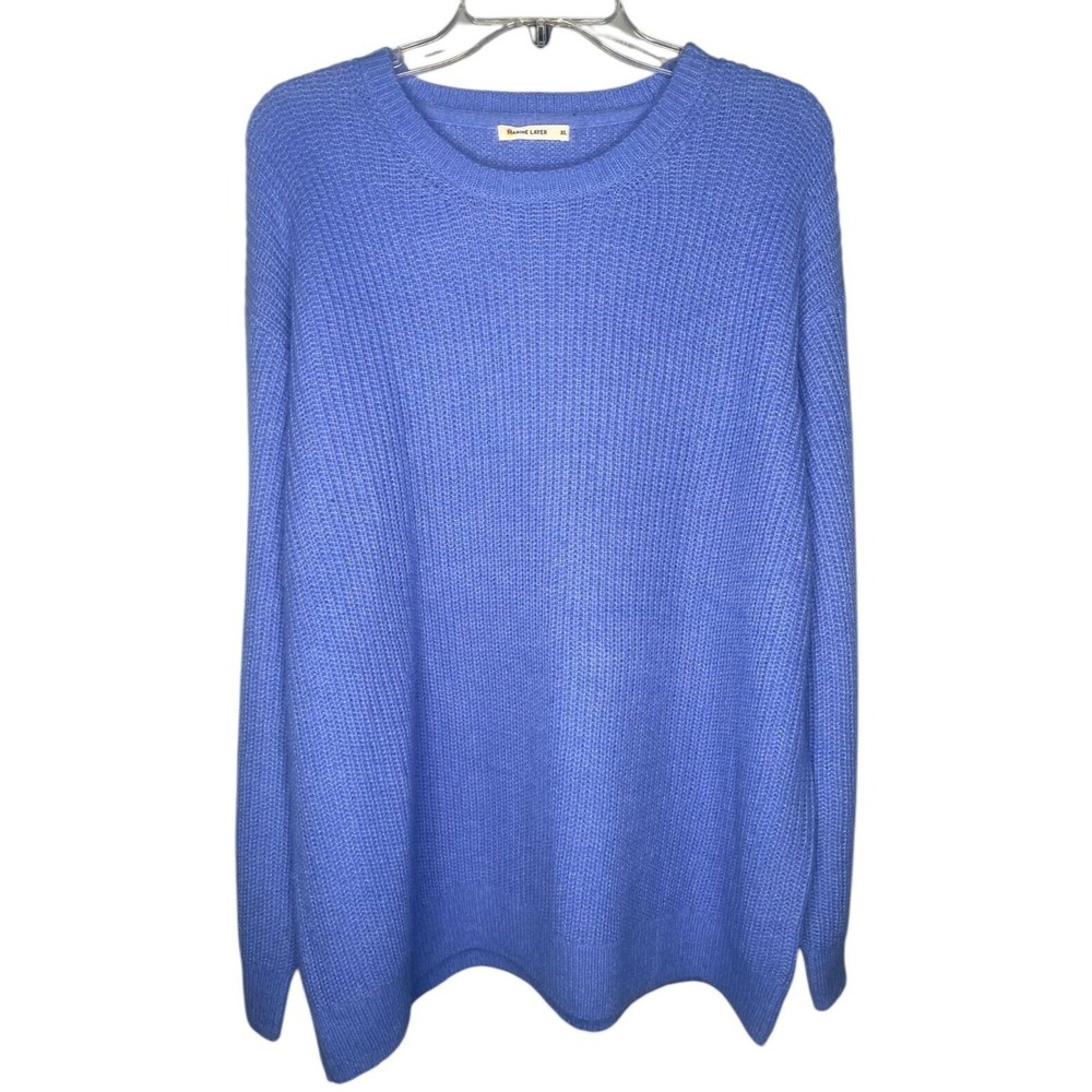 Marine Layer women's sweater crewneck Wool/Alpaca Blend Long Sleeve blue size XL